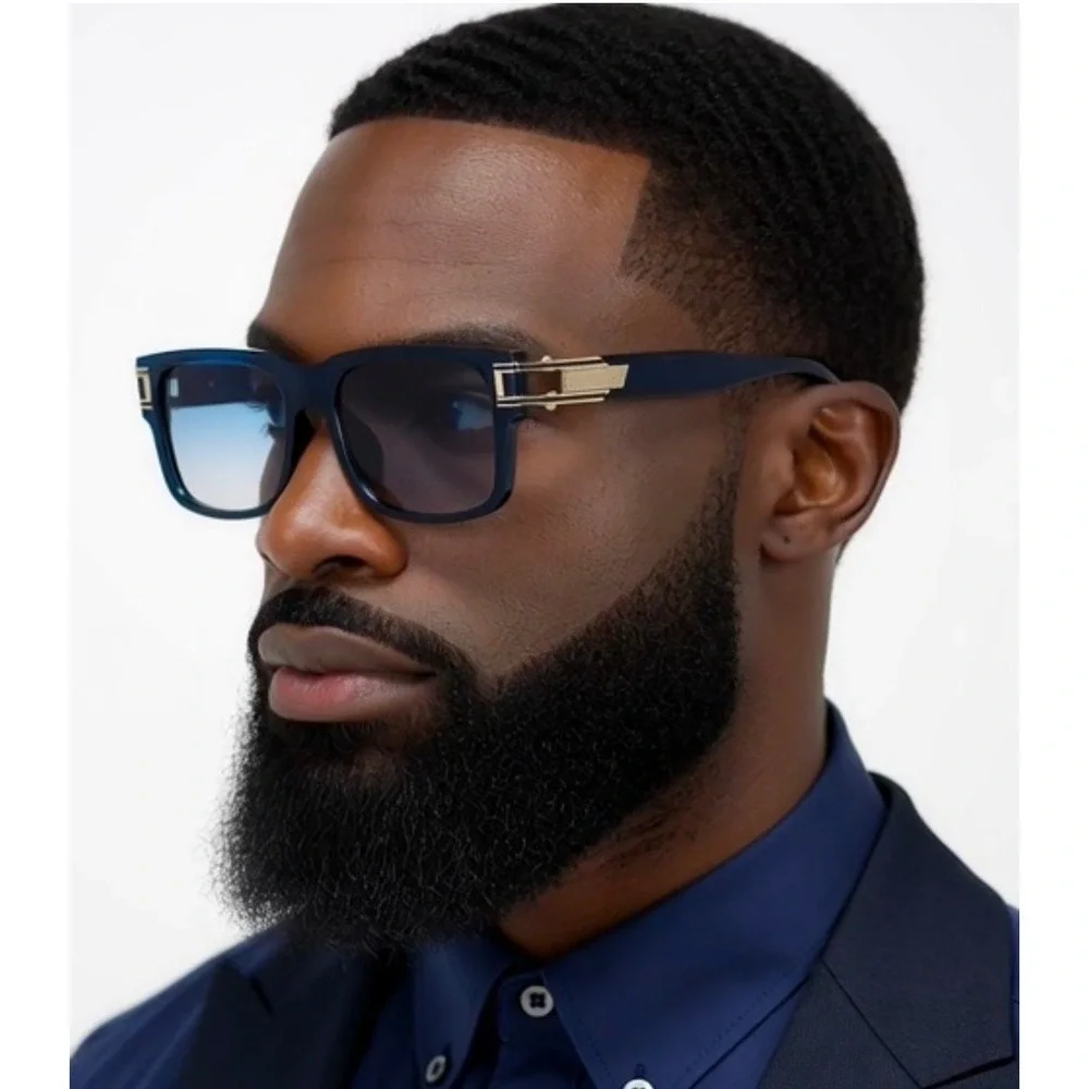 Mens Vintage Vibe Retro Hipster Keyhole Square Horn Rim Plastic Sunglasses Gafas